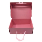 Cmyk que imprime compras de papel de encargo empaqueta las cajas de zapatos rosadas de la cartulina con la cinta