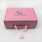 Cmyk que imprime compras de papel de encargo empaqueta las cajas de zapatos rosadas de la cartulina con la cinta